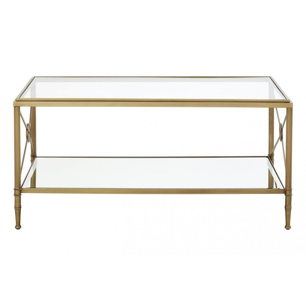 Hushie Coffee Table, Aluminium, Brass, Glass, Iron, Mirrored Glass, Stainless Steel, Brass