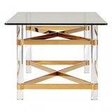 Kirsti Coffee Table, Steel, Tempered Glass, Multi-Coloured