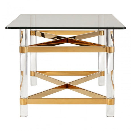 Kirsti Coffee Table, Steel, Tempered Glass, Multi-Coloured