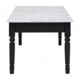 Henley Coffee Table, Marble, Pine Wood, Black