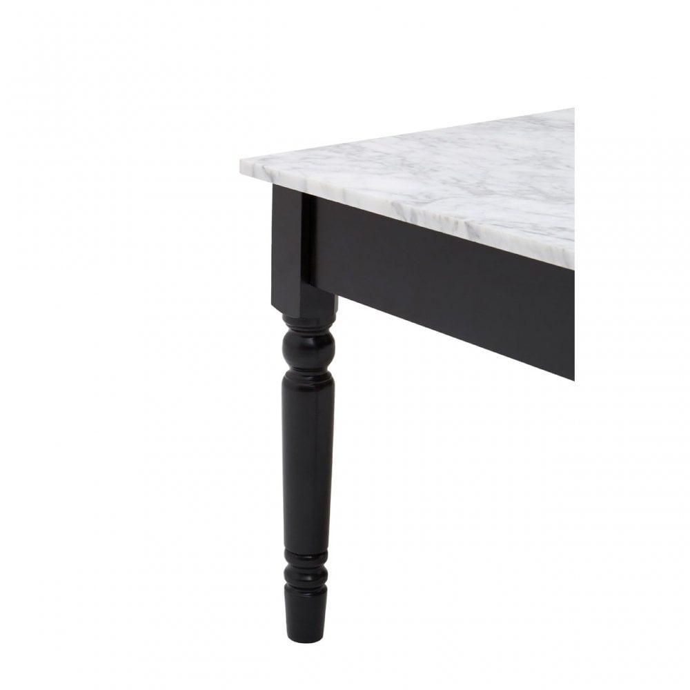 Henley Coffee Table, Marble, Pine Wood, Black