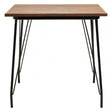 Brock Black Metal and Elm Wood Table, Elm Wood, Black