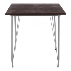 Brock Grey Metal and Elm Wood Table, Elm Wood, Grey