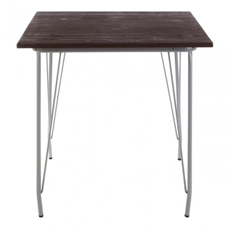 Brock Grey Metal and Elm Wood Table, Elm Wood, Grey