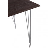 Brock Grey Metal and Elm Wood Table, Elm Wood, Grey