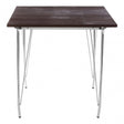 Brock Chrome Metal and Elm Wood Table, Chromed Elm Wood, Grey