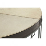 Leather Coffee Table, Leather, Iron, Mango Wood, Natural