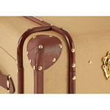 Columbus Leather Trim Canvas Coffee Table, Canvas, Mango Wood, Natural