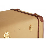 Columbus Leather Trim Canvas Coffee Table, Canvas, Mango Wood, Natural