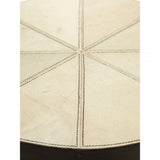 Tuskin Tall Iron Coffee Table, Leather, Iron, Mango Wood, Natural