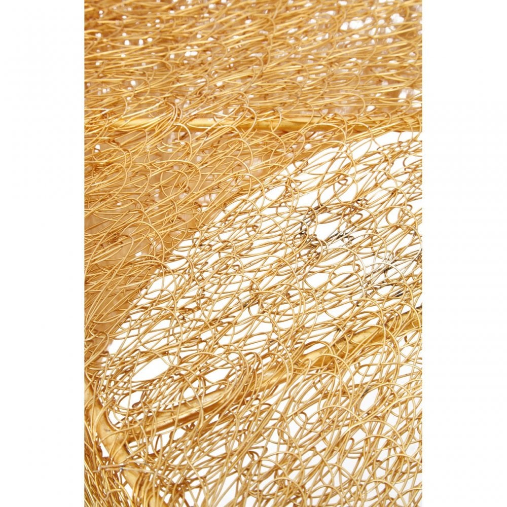 Tempura Iron Coffee Table with Gold Finish, Iron, Gold