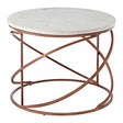 Vanor Zig Zag Coffee Table, Copper, Iron, Marble, White