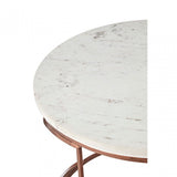 Vanor Zig Zag Coffee Table, Copper, Iron, Marble, White