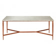 Vanor White Marble Top Coffee Table, Copper, Iron, Marble, White
