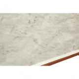 Vanor White Marble Top Coffee Table, Copper, Iron, Marble, White