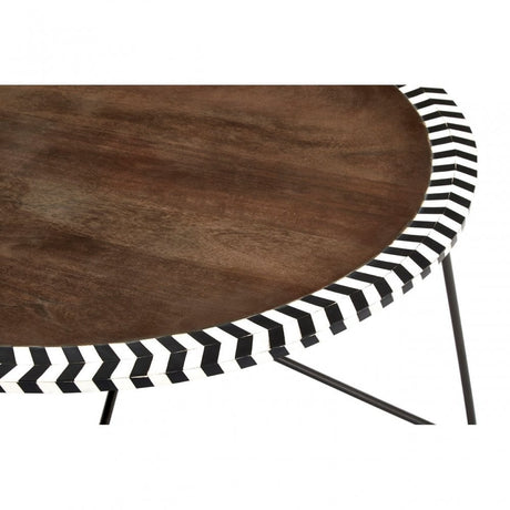 Hektor Hektor Artisan Acacia Wood Coffee Table, Acacia Wood, Iron, Resin, Natural