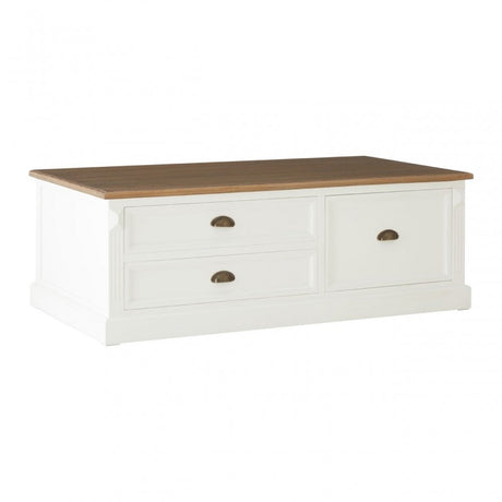 Hardwick Low Coffee Table, Fir Wood Veneer, White
