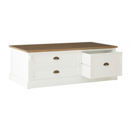 Hardwick Low Coffee Table, Fir Wood Veneer, White