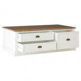 Hardwick Low Coffee Table, Fir Wood Veneer, White