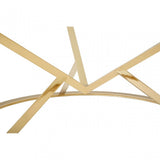 Enrich Corseted Round Champagne Coffee Table, Stainless Steel, Glass, Gold