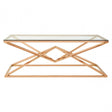 Enrich Corseted Rose Gold Coffee Table, Stainless Steel, Glass, Rose Gold