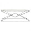 Enrich Corseted Stainless Steel Coffee Table, Stainless Steel, Glass, Silver