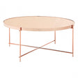 Enrich Pink Mirror Coffee Table, Mirrored Glass, Gold