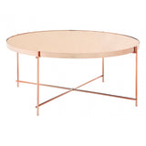 Enrich Pink Mirror Coffee Table, Mirrored Glass, Gold