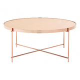 Enrich Pink Mirror Coffee Table, Mirrored Glass, Gold