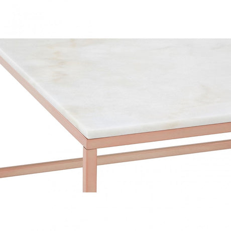 Enrich Square Rose Gold Coffee Table, Marble, Rose Gold
