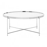 Enrich Silver Mirror Coffee Table, Mirrored Glass, Silver