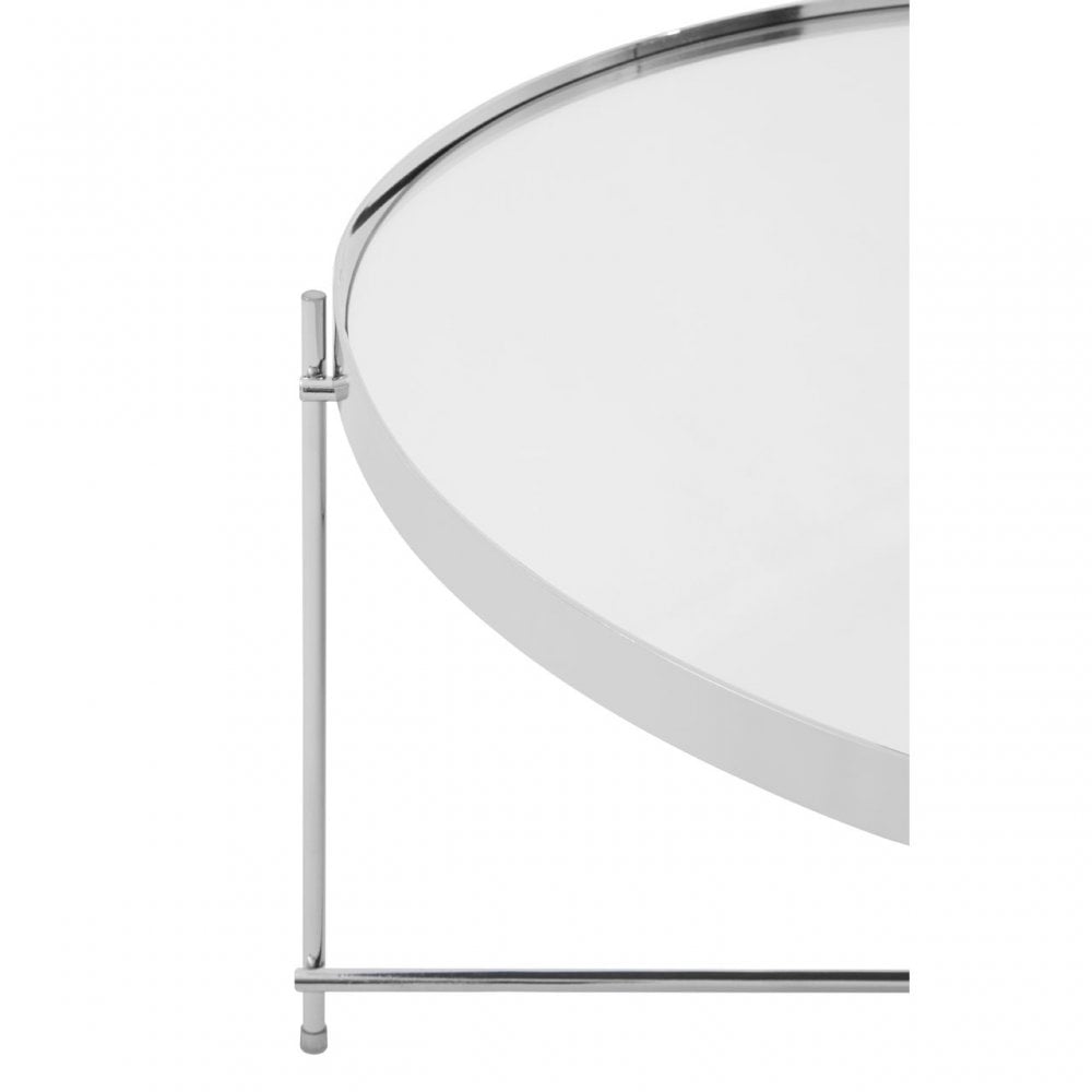Enrich Silver Mirror Coffee Table, Mirrored Glass, Silver