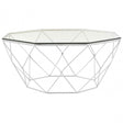 Enrich Tempered Glass Chrome Coffee Table, Tempered Glass