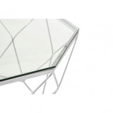 Enrich Tempered Glass Chrome Coffee Table, Tempered Glass