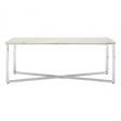 Enrich White Faux Marble Chrome Coffee Table, Wood, Paper