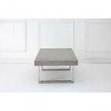 Grey Elm Wood Coffee Table, Stainless Steel, Elm Wood, Grey