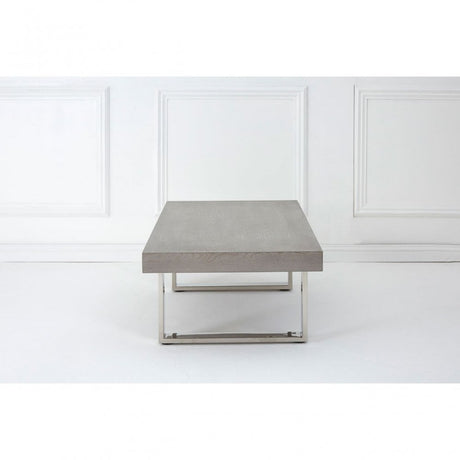 Grey Elm Wood Coffee Table, Stainless Steel, Elm Wood, Grey