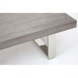 Grey Elm Wood Coffee Table, Stainless Steel, Elm Wood, Grey