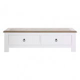 Townhouse 2 Drawer Coffee Table, Oak Wood, Veneer, Birchwood, White