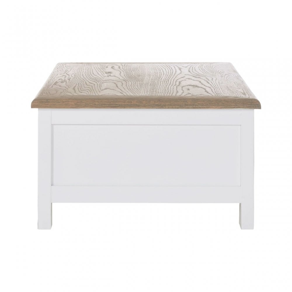 Townhouse 2 Drawer Coffee Table, Oak Wood, Veneer, Birchwood, White