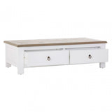 Townhouse 2 Drawer Coffee Table, Oak Wood, Veneer, Birchwood, White