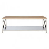 Chiswick Coffee Table, Oak Wood, Stainless Steel