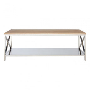 Chiswick Coffee Table, Oak Wood, Stainless Steel