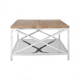 Chiswick Coffee Table, Oak Wood, Stainless Steel