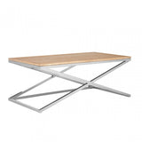 Holland Park Coffee Table, Oak Veneer, Oak Wood, Stainless Steel