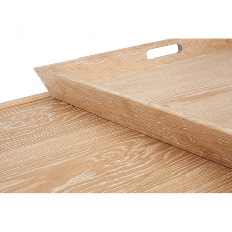Holland Park Coffee Table, Oak Veneer, Oak Wood, Stainless Steel