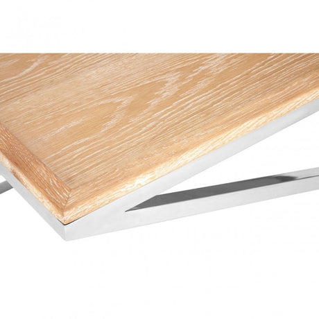 Holland Park Coffee Table, Oak Veneer, Oak Wood, Stainless Steel