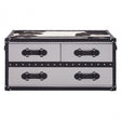 Black / White Genuine Cowhide Coffee Table, Cowhide, Stainless Steel, Black
