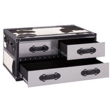 Black / White Genuine Cowhide Coffee Table, Cowhide, Stainless Steel, Black