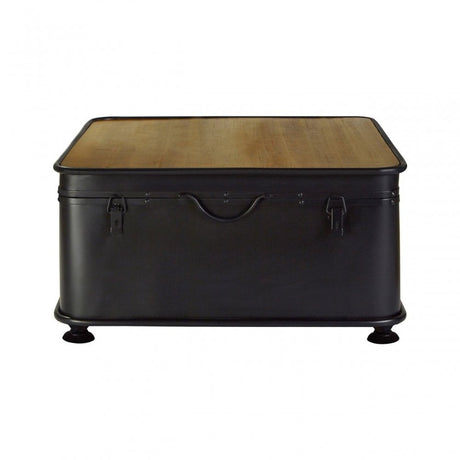 Ranch Foundry Style Coffee Table, Fir Wood, Black